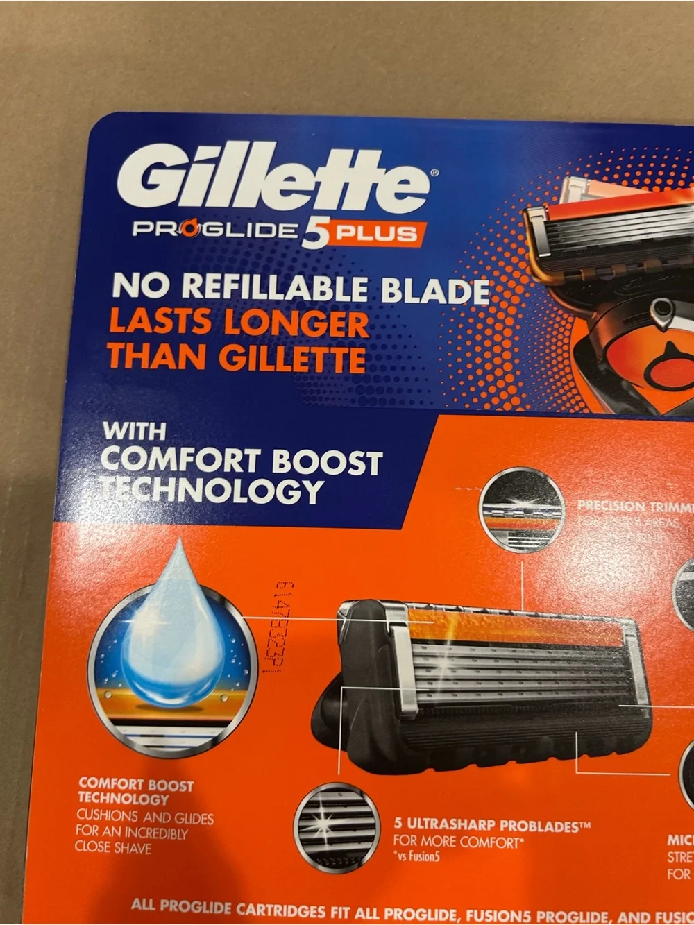 Gillette ProGlide 5 Plus Replacement Cartridges - Blue & Orange (16 Pack) sealed